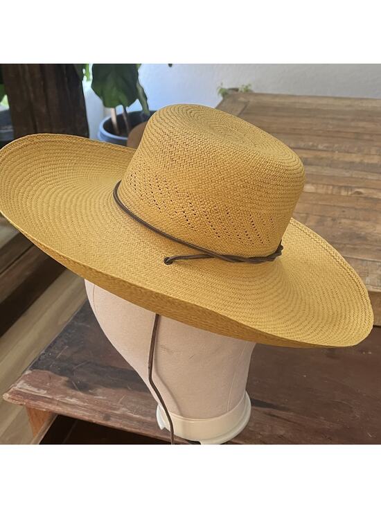 Panama Straw Sun Hat Women\'s Yellow 15\
